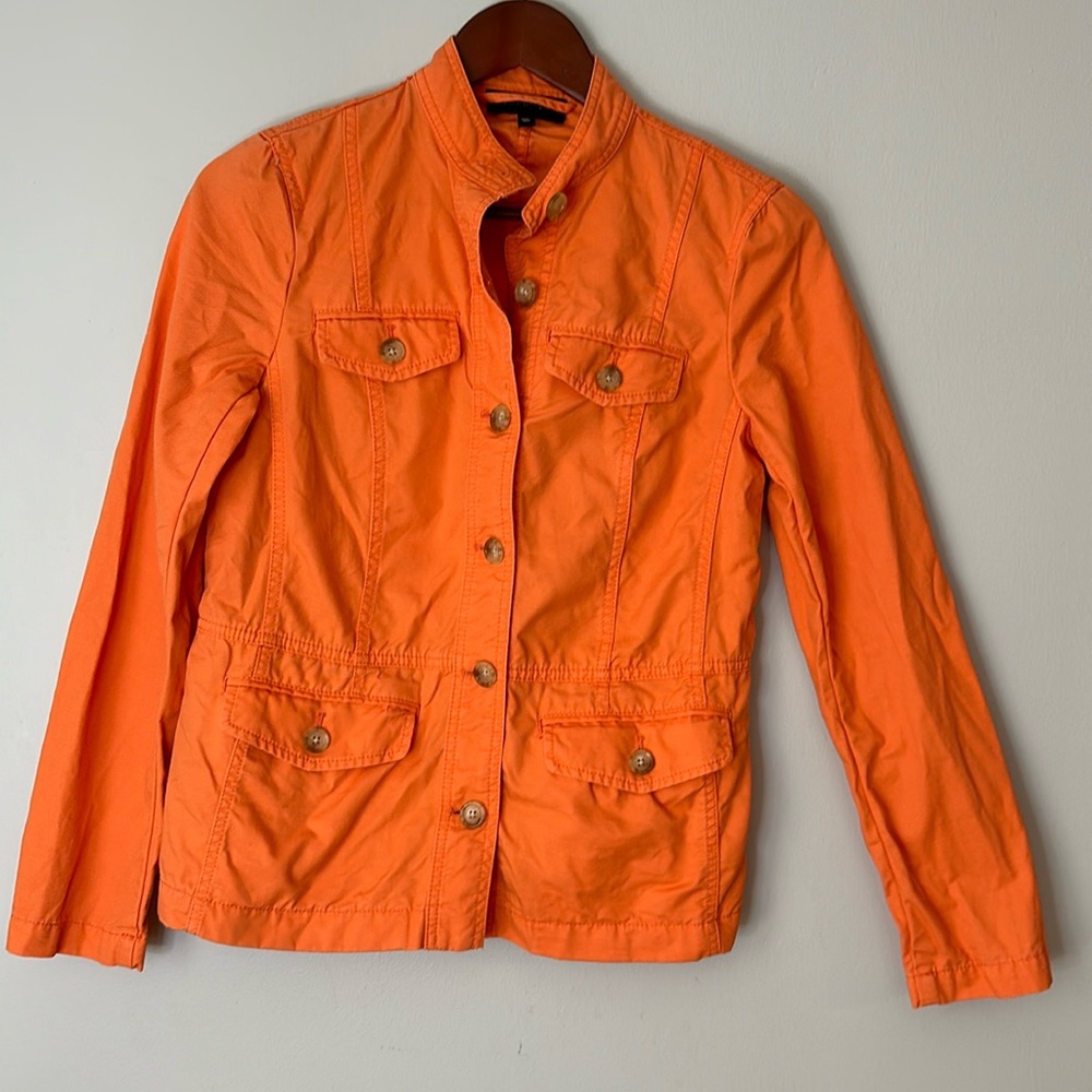 Talbots orange button-down jacket size XS